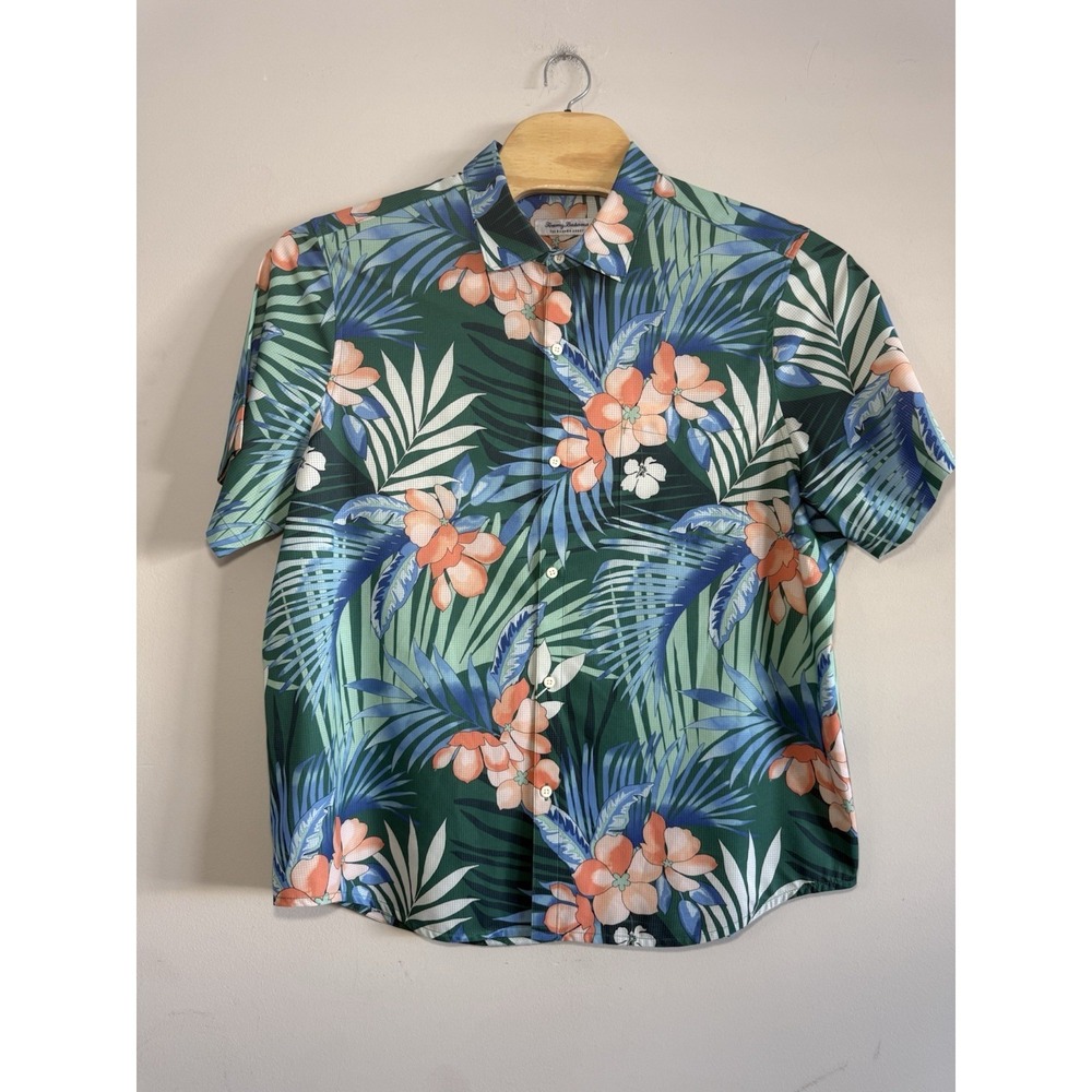 $128 Tommy Bahama Men's, Bahama Coast Jungle Royale Camp Shirt, Cadmium Green XL